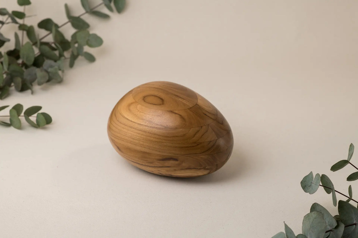 Teak Urn | River Stone