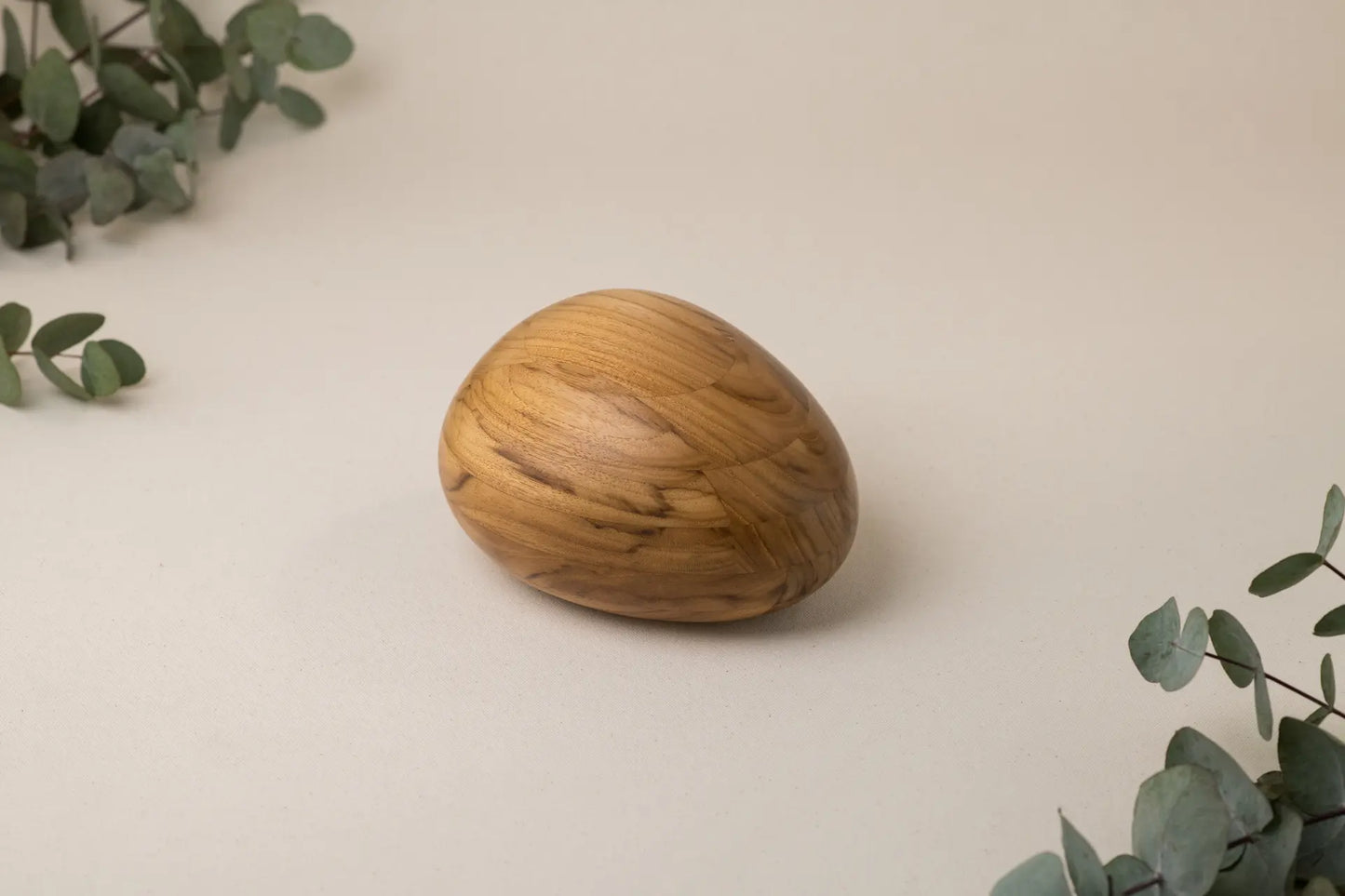 Teak Urn | River Stone