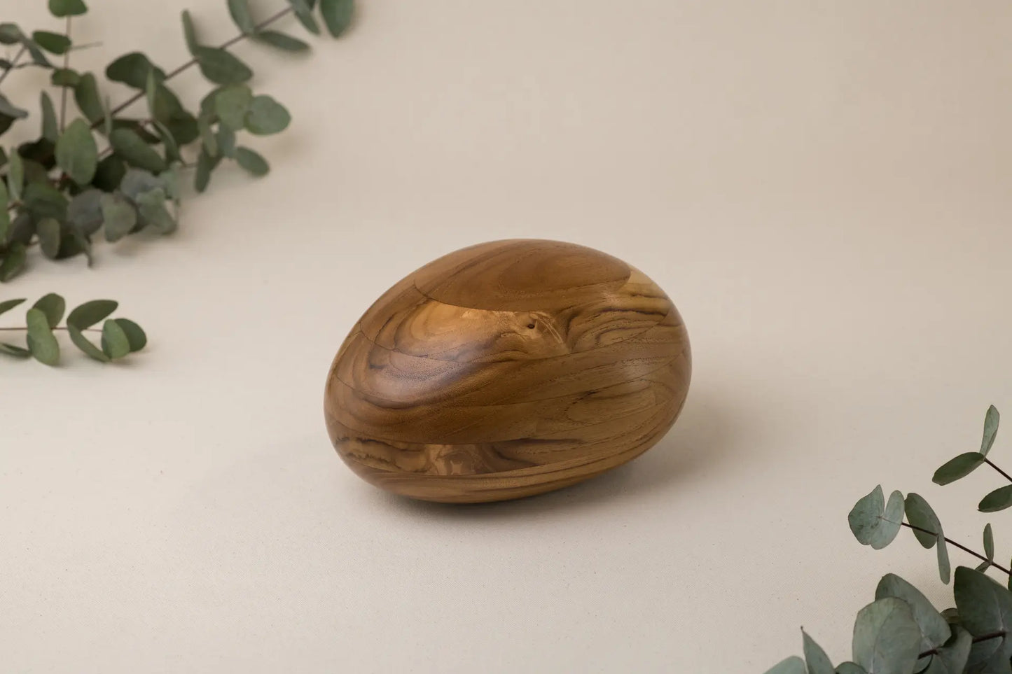 Teak Urn | River Stone