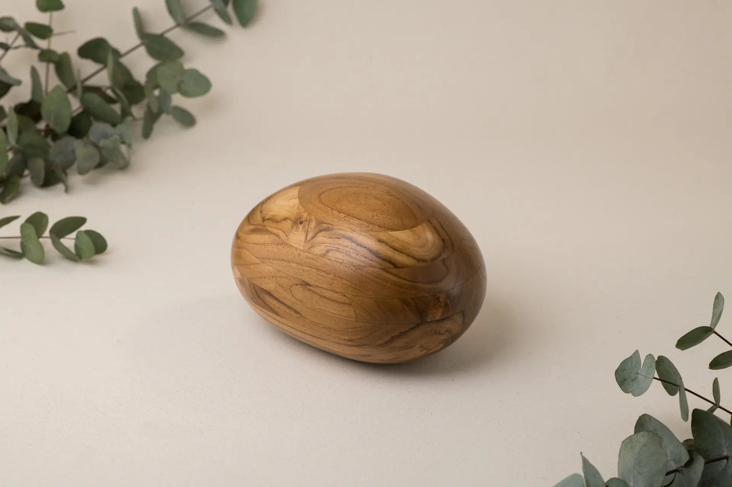Teak Urn | River Stone