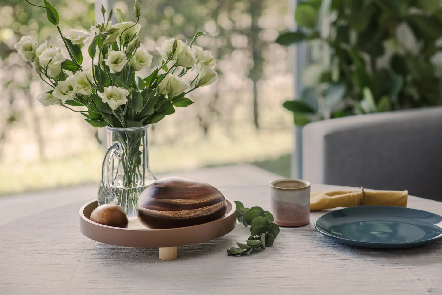 African Mahogany Urn | River Stone