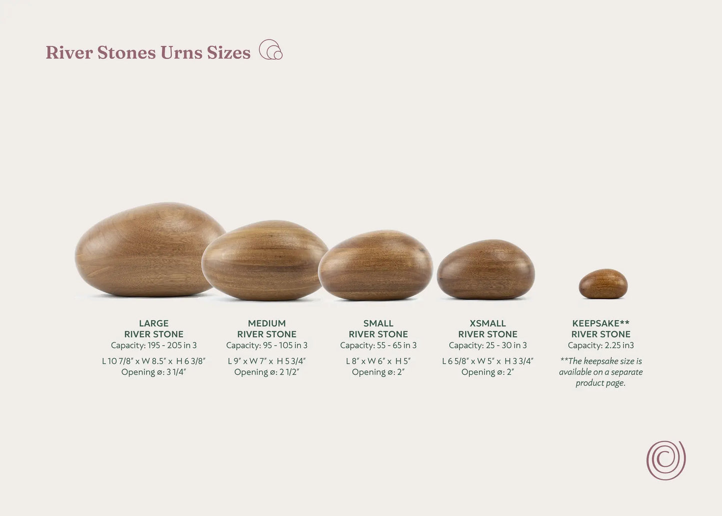 Teak Urn | River Stone